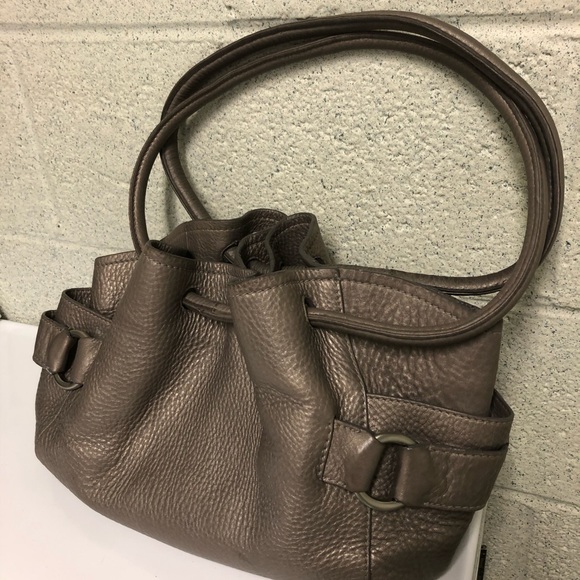 Cole Haan Pebbled Leather Bronze Metallic Hobo Bag - Picture 2 of 8